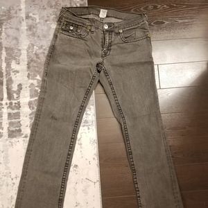 TRUE RELIGION RICKY BIG T 34 BLACK GREY STRAIGHT